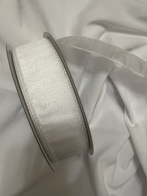 9.5 Yards 1.5 Inch Wired White Sheer Sparkly Christmas Easter Spring Ribbon