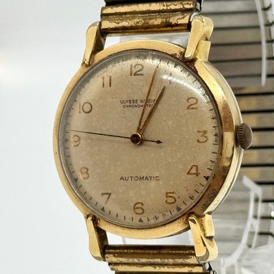 Ulysse Nardin Vintage Men's Beige Auto Chronometer Classic Watch From Japan