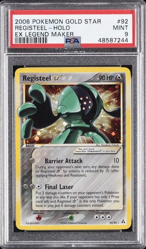 2006 POKEMON EX LEGEND MAKER GOLD STAR #92 REGISTEEL-HOLO PSA 9