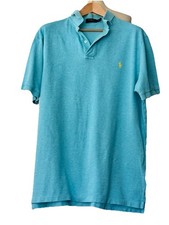 Ralph Lauren Polo Shirt Men's Big Tall XLT Light Blue Preppy Yellow Pony EUC