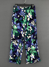Chico's Womens Sz 1 US 8 Travelers Floral Pull On Cropped Pants Classic Stretch