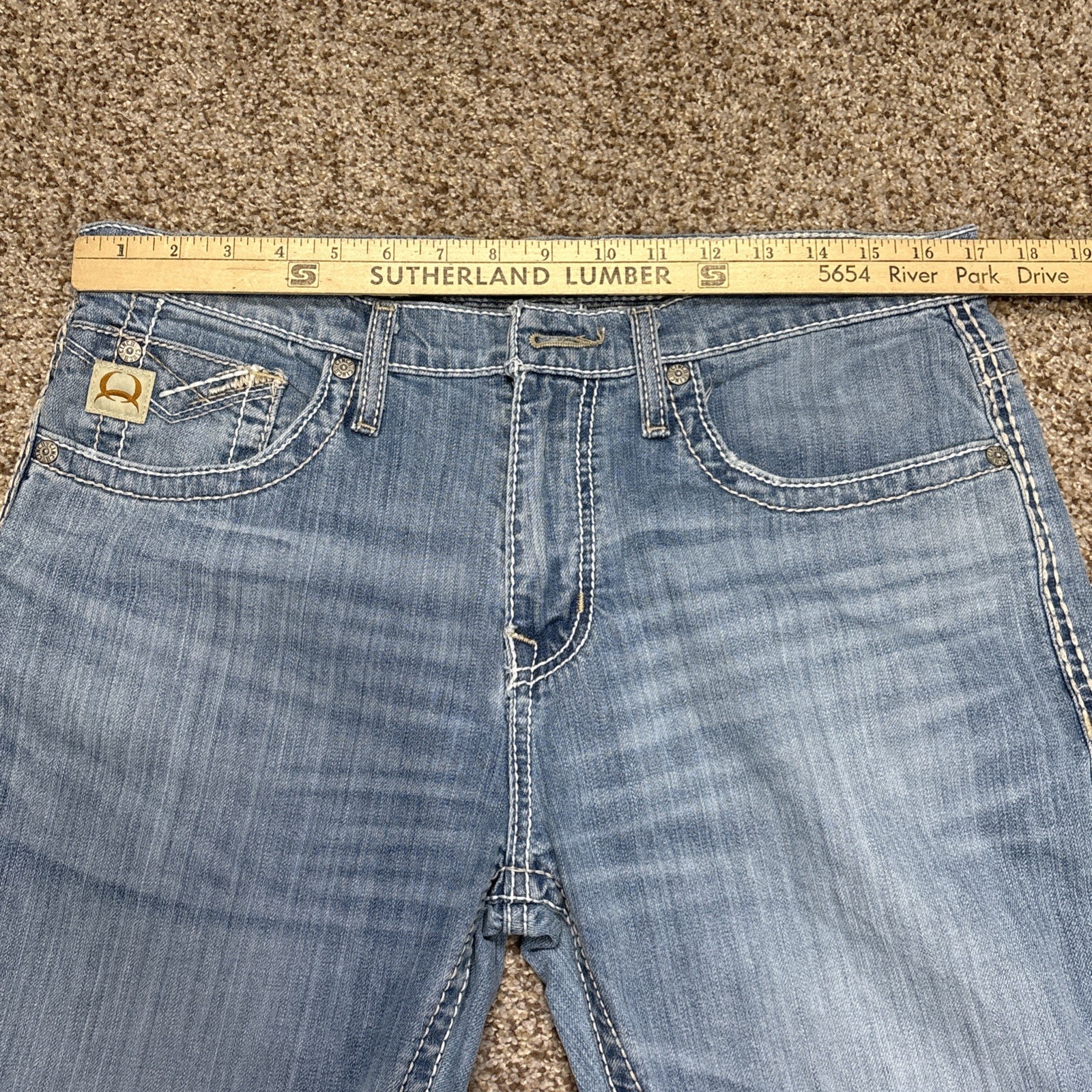 Cinch Ian Jeans Mens 33x32 Fits 34 X 31.5 Western Bronze Label Missing Button - View 9