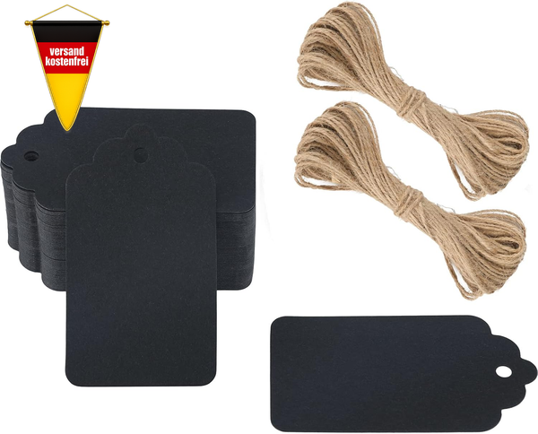 GeschenkanhäNger Aus Kraftpapier 7X4Cm Mit Juteschnur FüR DIY Verpackungen, Bast-image