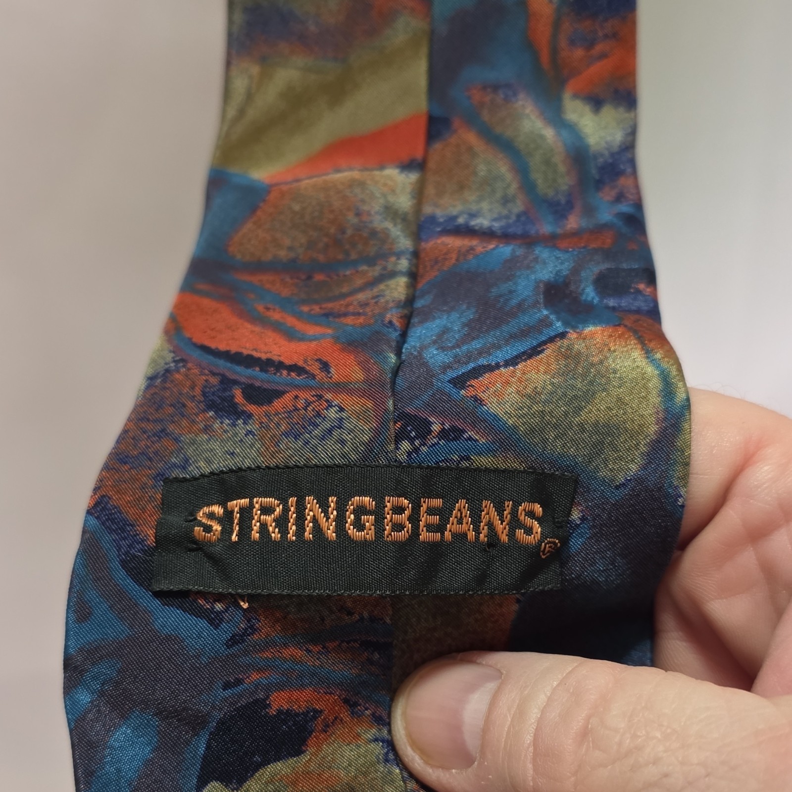 Stringbeans Blue Orange Olive Multicolor Abstract… - image 2