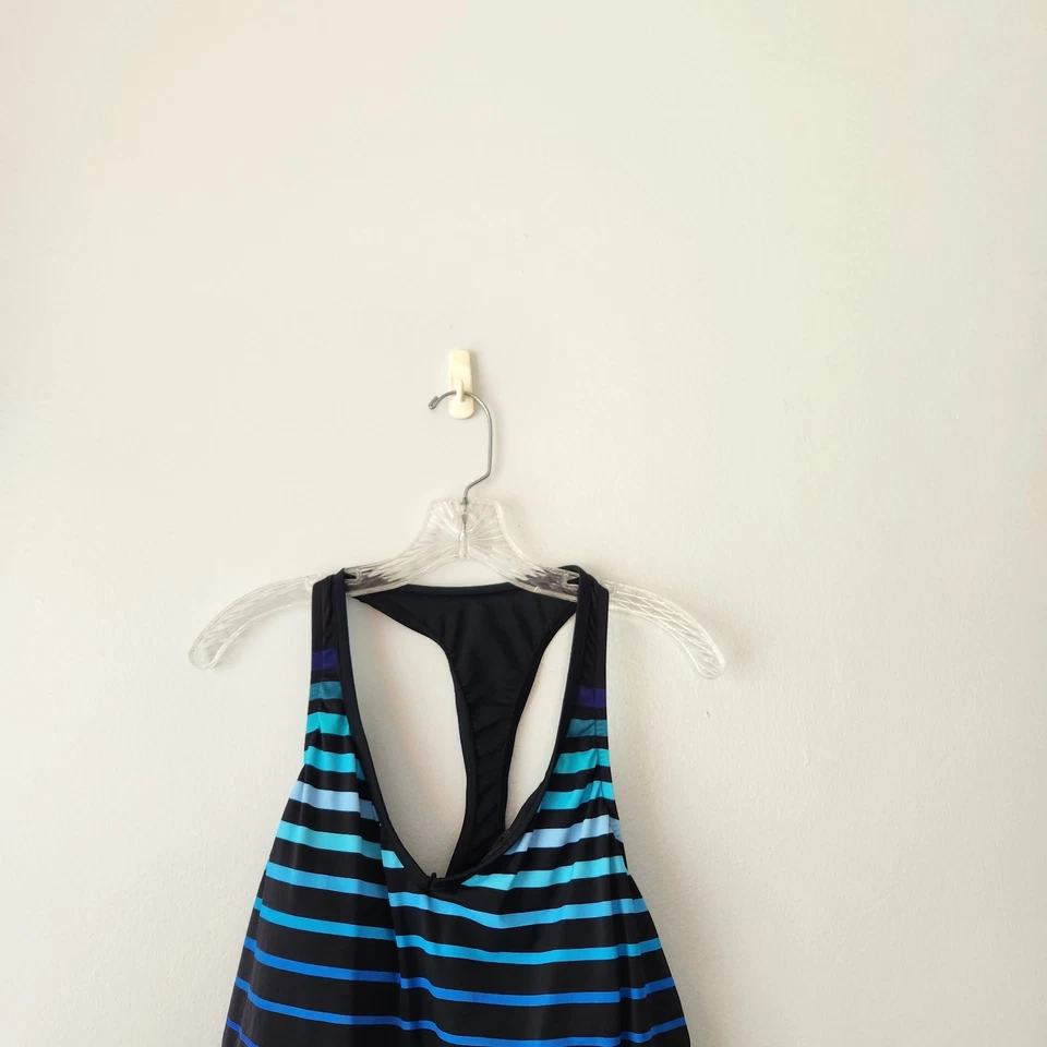 Купальник-танкини Maxine of Hollywood женский топ 14 черная полоса пляж круиз богемное - Изображение 3 из 4