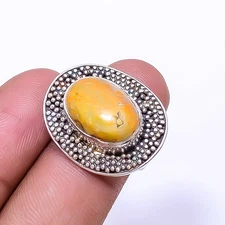 Bumble Bee Jasper 925 Sterling Silver Bali Ring S.6 R6429021, Christmas Gift