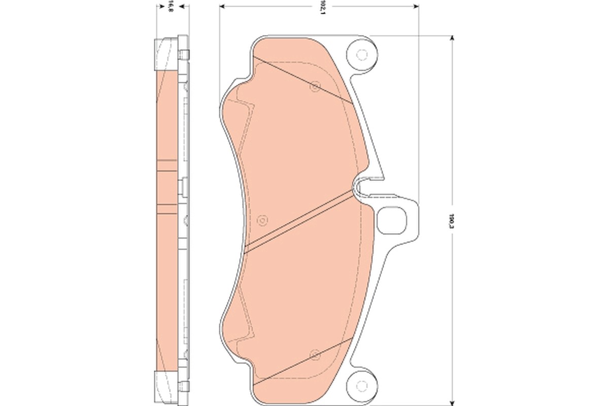 Front TRW-OE GDB1863 Brake Pad Set, disc brake for PORSCHE