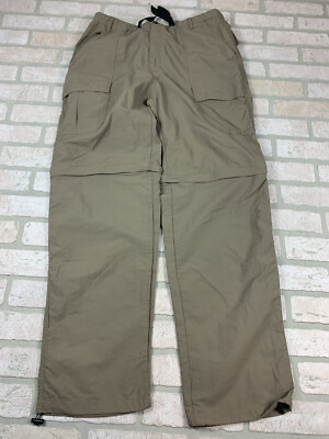 Mens Basic Beige Lightweight Convertible Hiking Pants Size 36