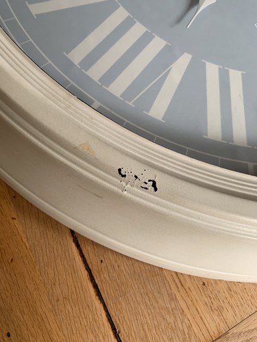 Big Large Wall Clock Shabby Chic Warn Look Blue Face London Bridge Station - Picture 6 of 13