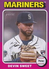 2024 Topps Heritage - Rookies #242 Devin Sweet (RC) - Mariners