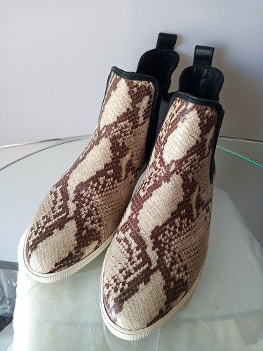 Marc by Marc Jacobs Snake / Black Leather Slip-on Ankle Boots Bootys 39 Us 8.5 - Picture 5 of 12