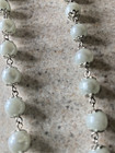 VINTAGE MINT GREEN BEADED & SILVER TONE CHAIN NECKLACE — photo 1