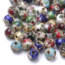 20pc Colorful Handmade Cloisonne Round Beads Mini Loose Spacer Beads Craft 7 8mm