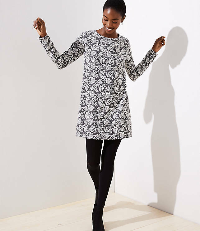 NWT Ann Taylor Loft Floral Jacquard Shift Dress $90 Size XS