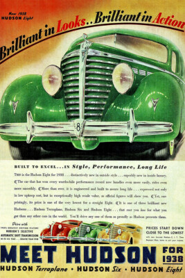 Hudson Eight 1938 Car Original Vintage Wall Art Home Decor - POSTER 20x30