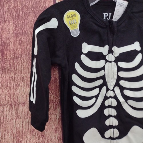 PJ Place Kids Zip Up Skeleton Costume Size 18-24M - Picture 2 of 8