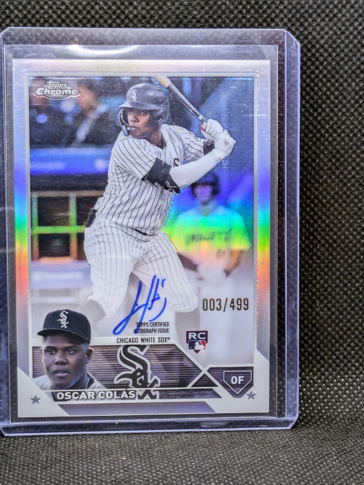 2023 Topps Chrome Oscar Colas Refractor RC Rookie Auto #/499 White Sox