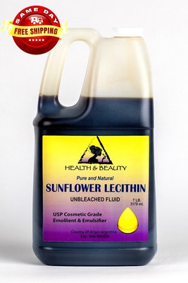 LECITHIN SUNFLOWER FLUID LIQUID EMULSIFIER EMOLLIENT PURE 7 LB
