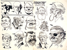 C.1920 CARTOON ILLUSTRATION COURSE XL PLATE LANDON COMIC BOOK HISTORY SHADOW F2D