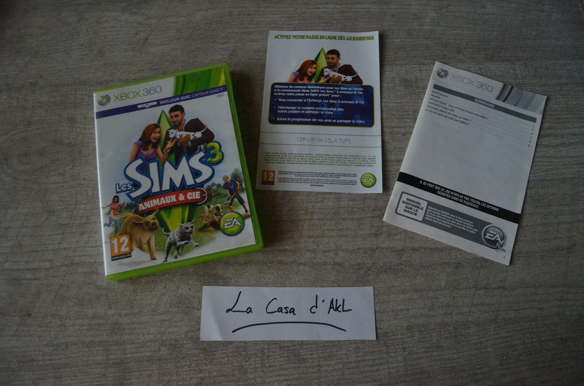 Les Sims 3 Animaux & Cie - Complet Pour Xbox 360 - Version Française (Bon état)