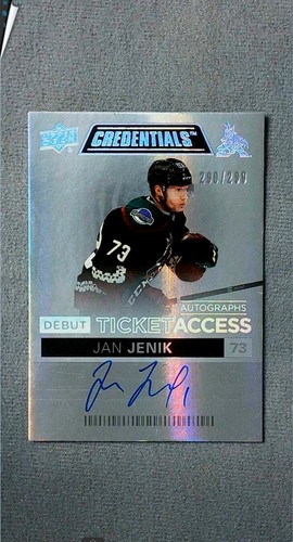 2021-22 UD Credentials Debut Ticket Access Auto #DTAA-JJ Jan Jenik /299