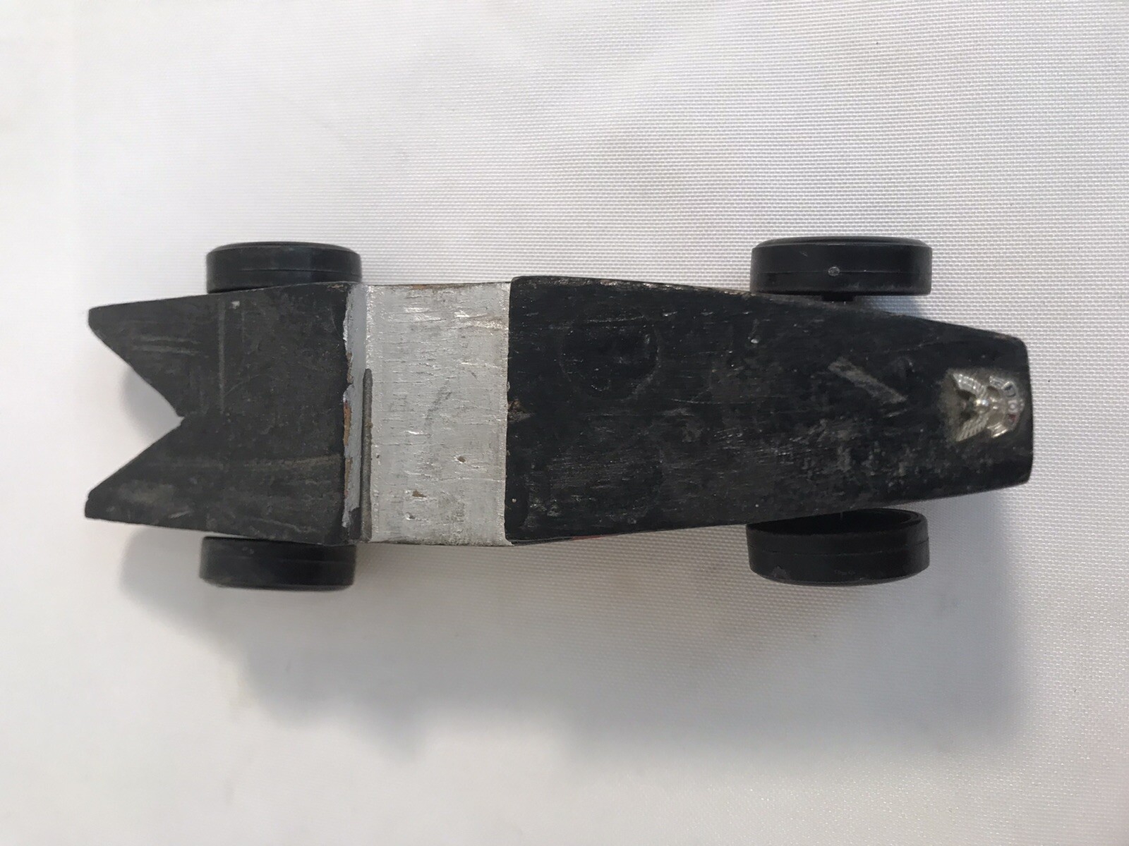 Vintage BSA Cub Scouts Pinewood Derby Race Car Flames 1970s Folk Art Hand Made