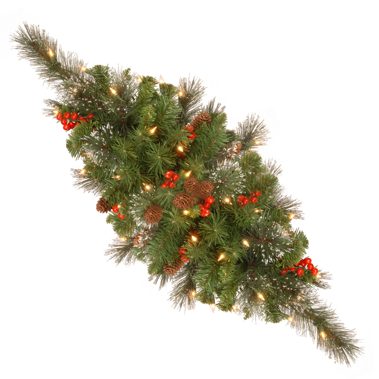 National tree 30-inch crestwood spruce centerpiece pre-lit with 35 lights (729083869396)