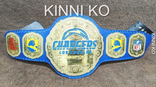 Cinturón de título de campeonato de la NFL Chargers Los Angeles 2 mm correa de cuero tamaño adulto - Imagen 2 de 16