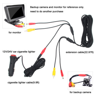 cigarette lighter backup camera Cigarette Lighter Power Supply for Car Rear View Camera&RCA cable Backup  Camera