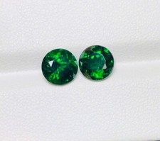 4.20cts 7.5mm Round Pair Natural Vivid Green Tsavorite Garnet Gemstone