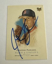 Signed 2006 Topps Allen And Ginter Jonathan Papelbon Rc Autograph Rare Red Sox