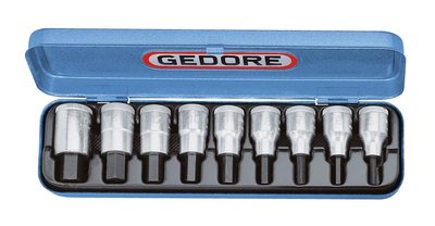 Gedore IN 19 PA 1/2'''' Antrieb 9 Stück Sechskant Bit Steckschlüsselsatz 3/16-5/8'''' AF