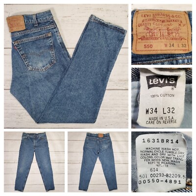 Vintage 1993 Levi's 550 Relaxed Fit Men's Jeans Size 34X32 MADE IN