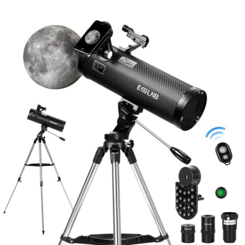 Astronomical Reflector Telescope 114 Az Mount with Steel Tripod for Adults Gift