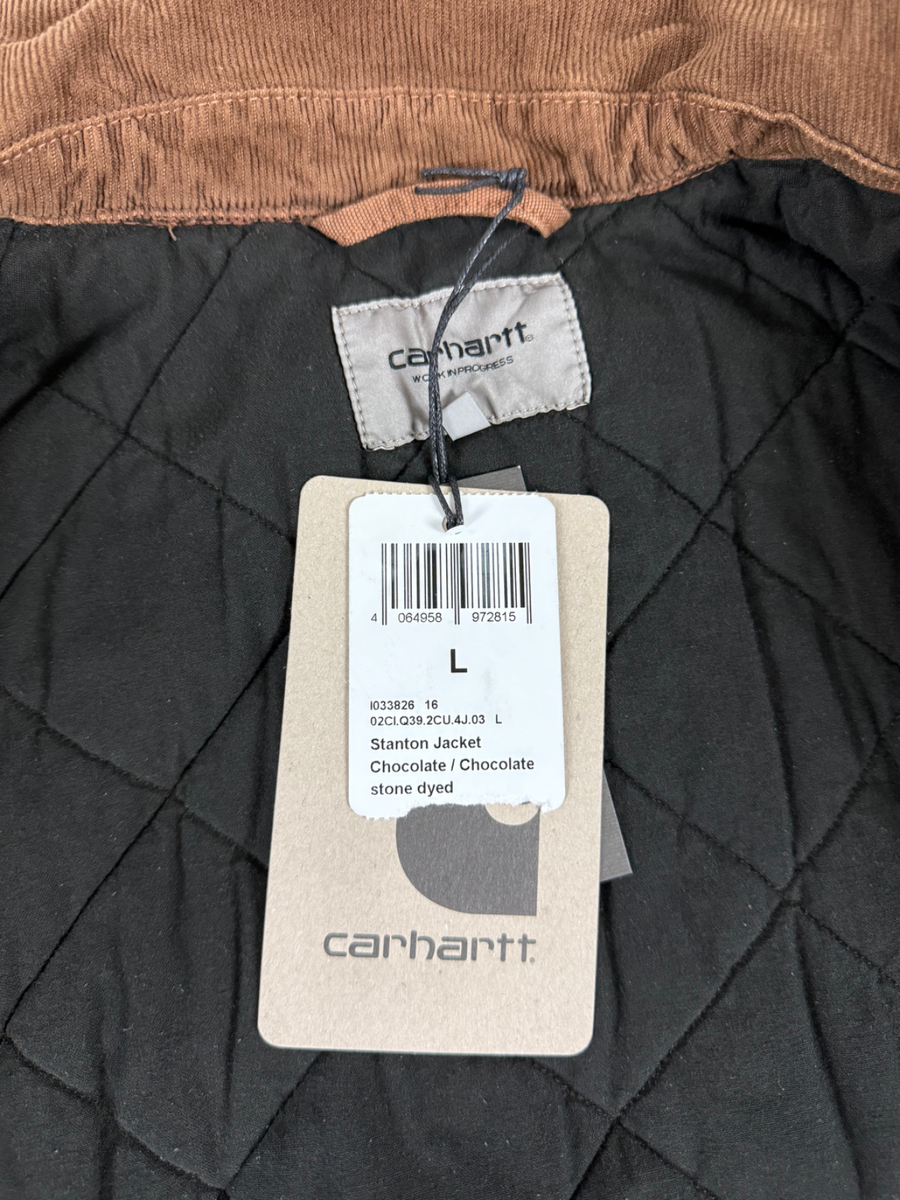 CARHARTT WIP STANTON JACKET CHOCOLATE STONE WASHED L NWT SOLD OUT