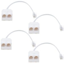 Two Way Telephone Splitters 4 Pack RJ11 6P4C Male to Female Converter Cable T...