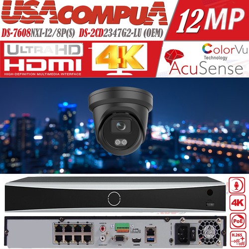 Hikvision 4K 8CH OEM 12MP CCTV Security Camera 4MP PoE Turret ColorVu W/Audio - Picture 8 of 15