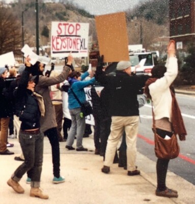 (AeB) FOUND Photograph Snapshot Protesters Stop Keystone Pipeline 2013 Signs 
