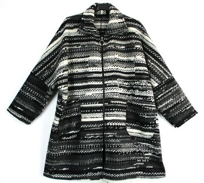 Lagenlook 40% Wollmischung Reißverschluss Jacke/Mantel Vordertaschen One Eu :p - Bild 1 von 4