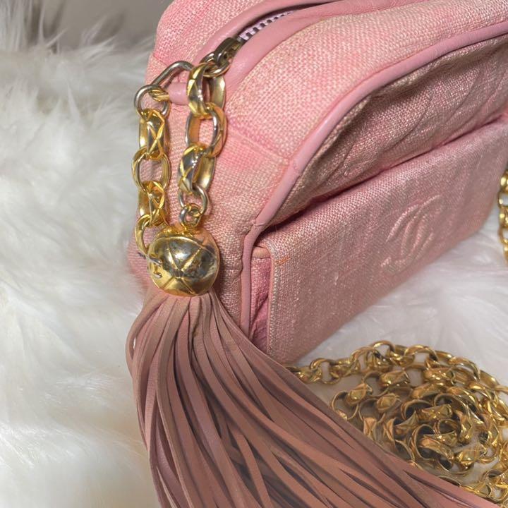 CHANEL CC Matelasse Chain Shoulder Bag Leather Rose Pink CHANEL CC Matelasse Chain Shoulder Bag Leather Rose Pink
