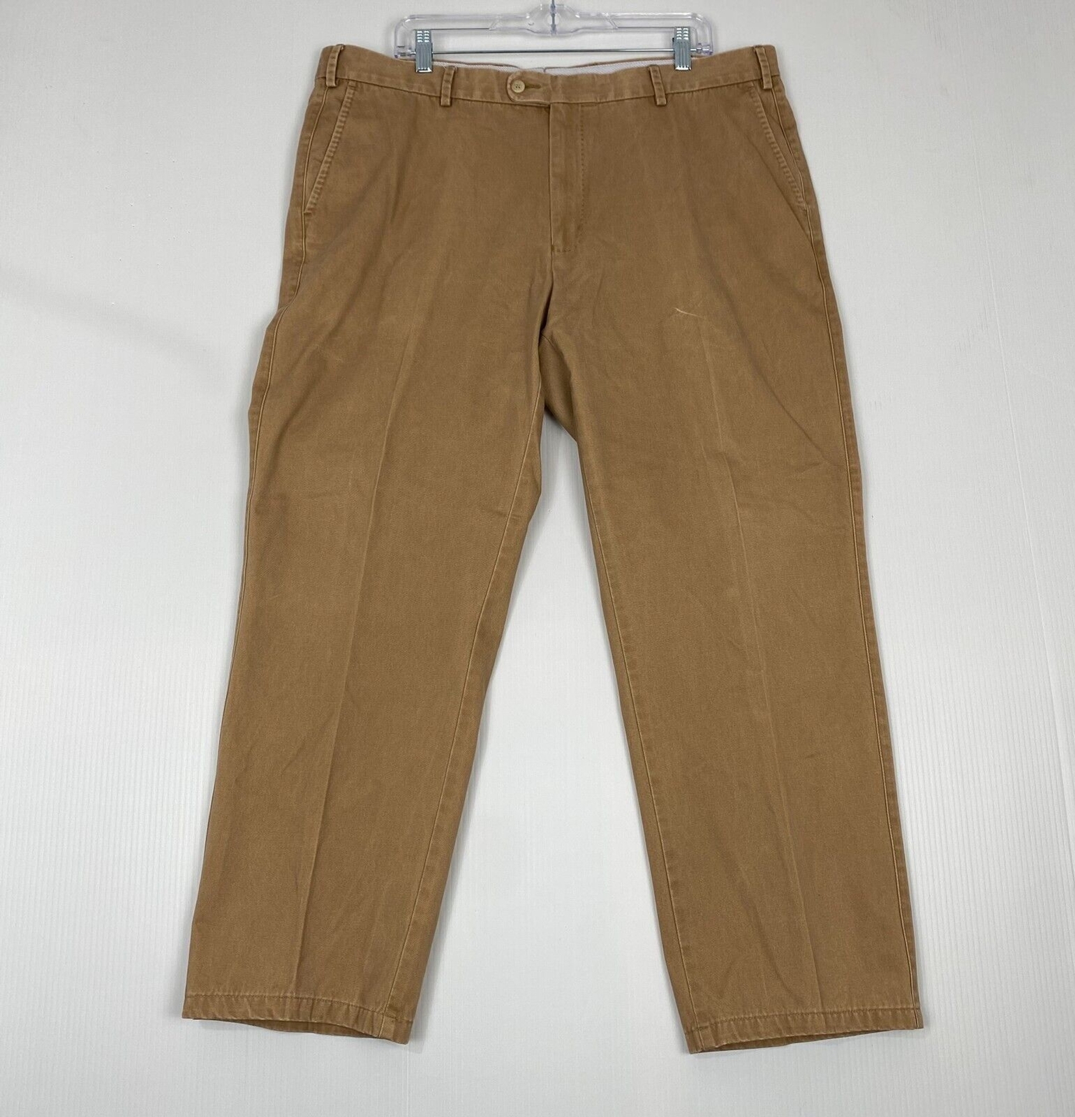 Peter Millar Mens Beige Dress Pants Size 40 100% Pima Cotton Zip