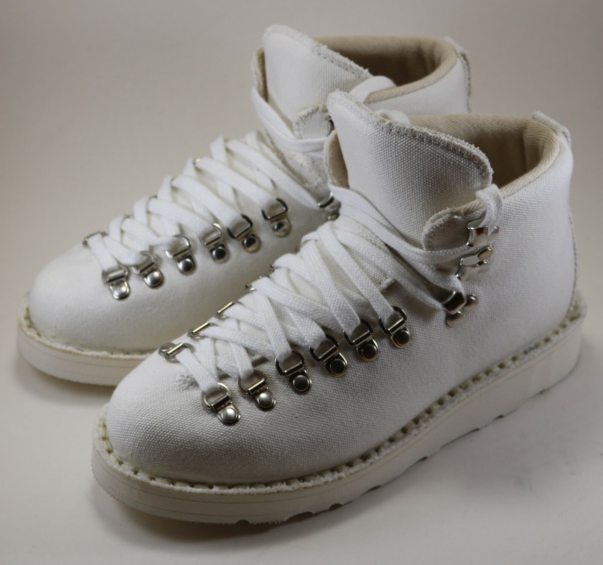 Diemme x The Elder Statesman White Canvas Roccia Vet Boots Size 37
