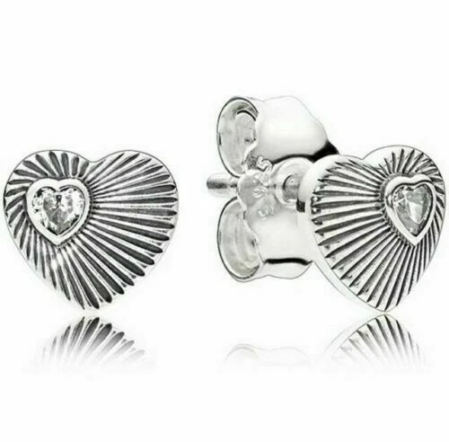 Pandora vintage heart shop fan earrings