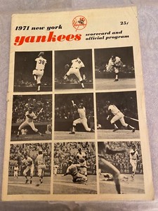 1971 New York Yankees Baseball Scorecard Program