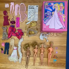 Barbie 1980s Case 4 Dolls Clothing for Golden Dream/Dream Date/Crystal