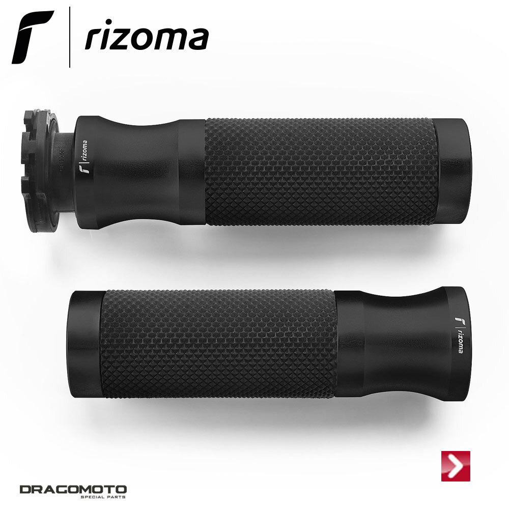 Poignées de rechange sport noires Rizoma GR255B antidérapantes pour Vespa GTS 300 Hpe