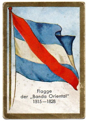 Flagge Banda Oriental Zigaretten Bild von 1933 Altes Foto Trading Cards 187