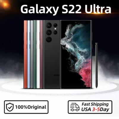 NEW Samsung Galaxy S22 Ultra 5G S908U 128/256/512GB FACTORY UNLOCKED ALL COLORS