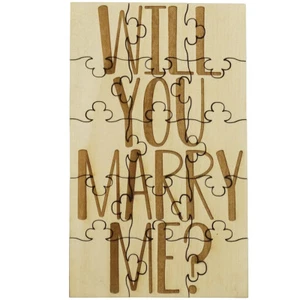 Will You Marry Me Proposal Jigsaw Puzzle 15 Pc Engraved Wood Engagement Rustic