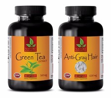 Fat burner energy booster - GREEN TEA EXTRACT ANTI GRAY HAIR COMBO - nettle